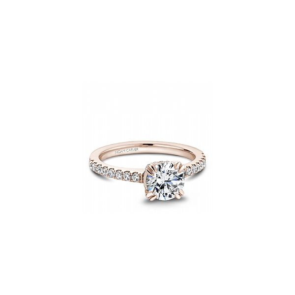 1/3CTW 14K Rose Gold Fancy Crown,Split Prong Engagement Ring Image 2 The Ring Austin Round Rock, TX