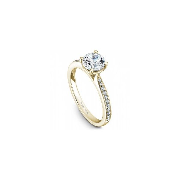 1/8CTW 14K YG Mined Diamond Cathedral Engagement Ring The Ring Austin Round Rock, TX