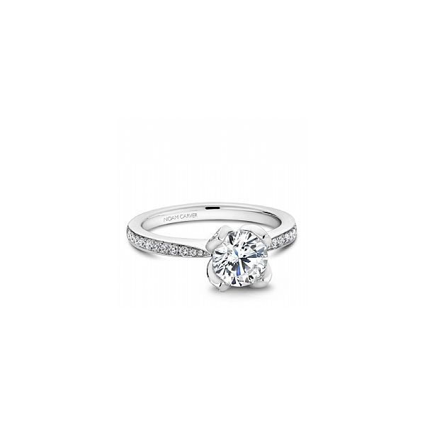 1/4CTW 14K WG Fancy Tulip Crown Mined Diamond Engagement Ring Image 2 The Ring Austin Round Rock, TX