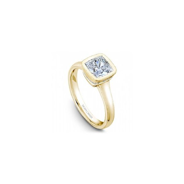 1/20CTW 14K YG Mil Grain Bezel Set Center With Mined Diamond Hidden Halo Engagement Ring The Ring Austin Round Rock, TX