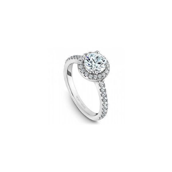 3/8CTW 14K WG Mined Diamond Halo Engagement Ring The Ring Austin Round Rock, TX