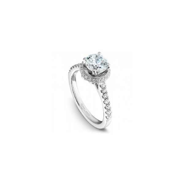 14k Low Halo Diamond Engagement Ring The Ring Austin Round Rock, TX