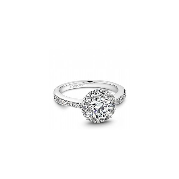 1/2CTW 14K WG Mined Diamond Prong Set Halo Engagement Ring Image 2 The Ring Austin Round Rock, TX