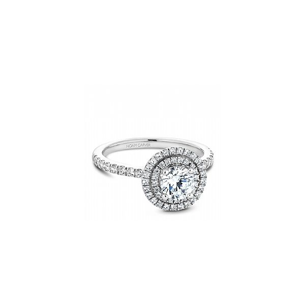 1/2CTW 14K WG Mined Diamond Double Halo Engagement Ring Image 2 The Ring Austin Round Rock, TX