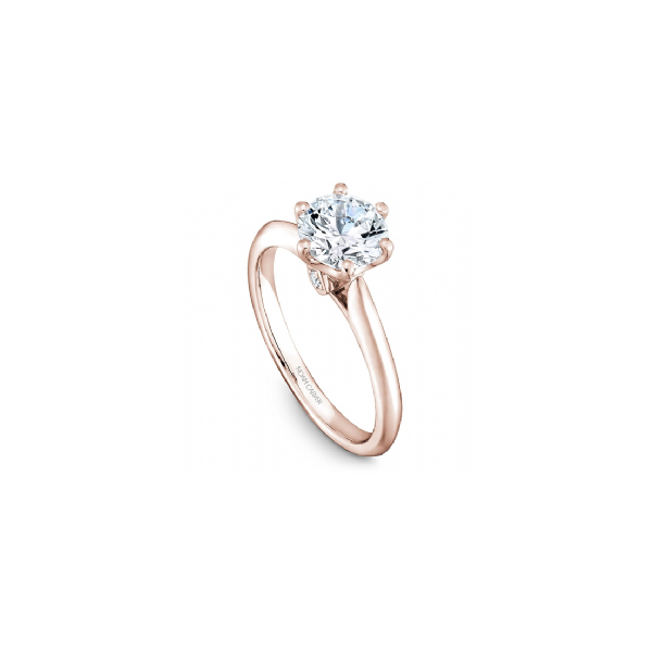 1/20CTW 14K RG Solitaire with Single Accented Mined Diamond On Each Side Engagement Ring The Ring Austin Round Rock, TX