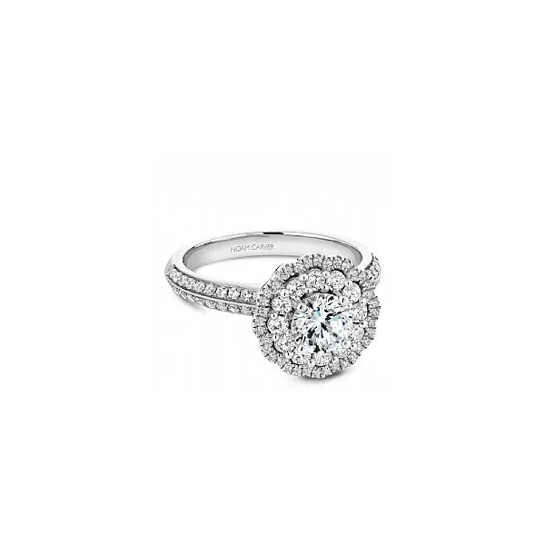 Fancy Double Halo Engagement Ring Image 2 The Ring Austin Round Rock, TX