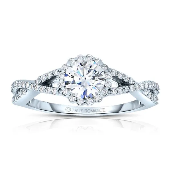 14K RG 1/3 ctw Halo Infinity Engagement Ring The Ring Austin Round Rock, TX