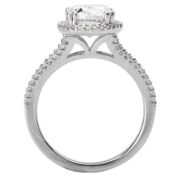 Split Shank Diamond Ring with an Oval Style Halo Image 2 The Ring Austin Round Rock, TX