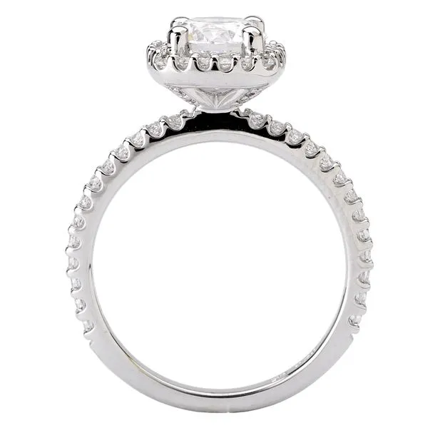 Cushion Style Halo Diamond Ring in 18kt White Gold.  carat total weight. 2.00ct Center Image 2 The Ring Austin Round Rock, TX