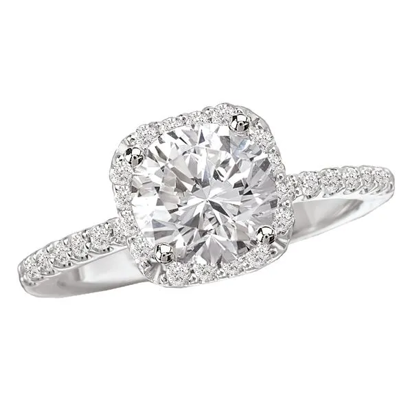 Cushion Style Halo Diamond Ring in 18kt White Gold.  carat total weight. 2.00ct Center The Ring Austin Round Rock, TX