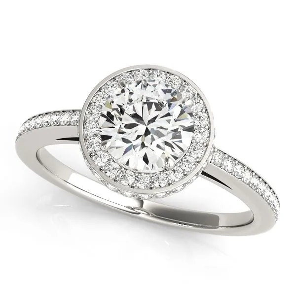 14k WG Round Halo Diamond Engagement Ring The Ring Austin Round Rock, TX