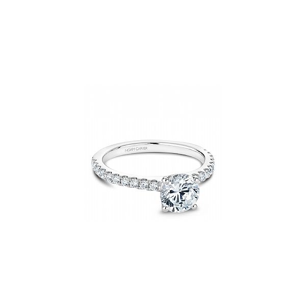 1/4CTW 14K WG 4 Prong Solitaire with Mined Diamond Engagement Ring Image 2 The Ring Austin Round Rock, TX