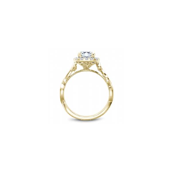1/4CTW 14K YG Floral Mined Diamond Halo Engagement Ring Image 2 The Ring Austin Round Rock, TX
