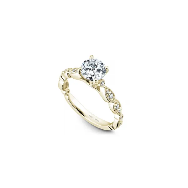 1/8CTW 14K YG Mined Diamond Mil grain Detail Engagement Ring Image 3 The Ring Austin Round Rock, TX