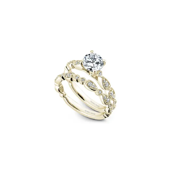 1/8CTW 14K YG Mined Diamond Mil grain Detail Engagement Ring Image 4 The Ring Austin Round Rock, TX