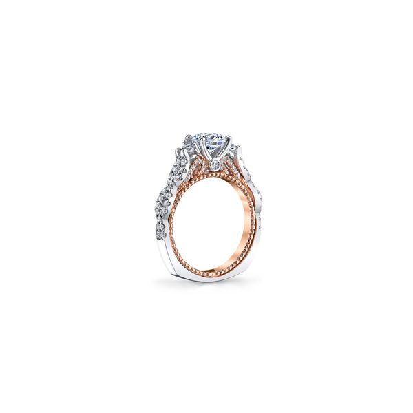 5/8CTW 14K WG/RG Mined Diamond Twist Shank With Beaded Inside Ring Texture Engagement Ring The Ring Austin Round Rock, TX