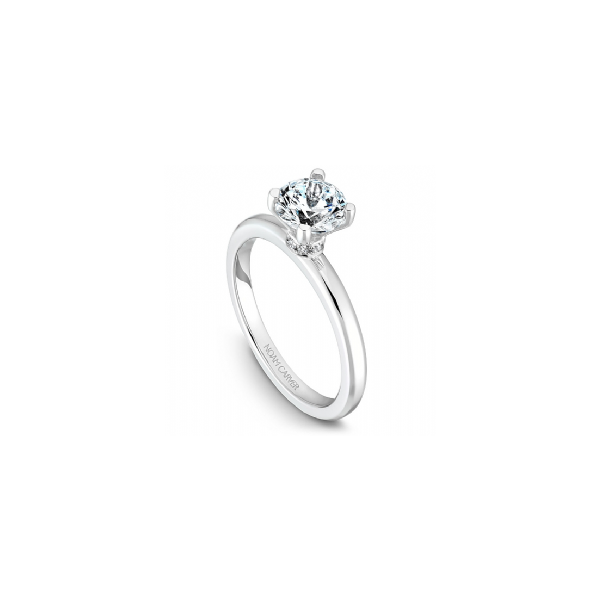 1/20CTW 14K WG Solitaire With Mined Diamond Collar Solitaire Engagement Ring Image 2 The Ring Austin Round Rock, TX