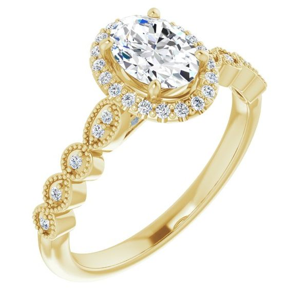 1/6CTW 14K Yellow Gold Semi Mount With Mil grain Engagement Ring The Ring Austin Round Rock, TX