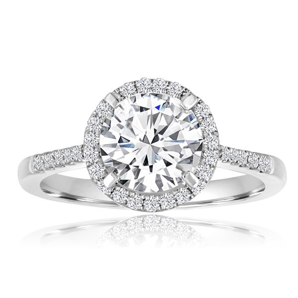 Round Halo Pave Engagement Semi Mount 1/5ctw The Ring Austin Round Rock, TX