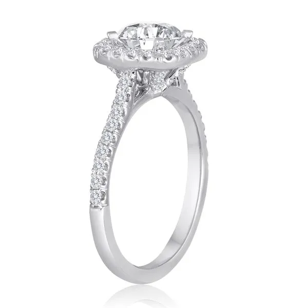 Round Pave Halo Engagement Semi Mount  1/6ctw Image 2 The Ring Austin Round Rock, TX