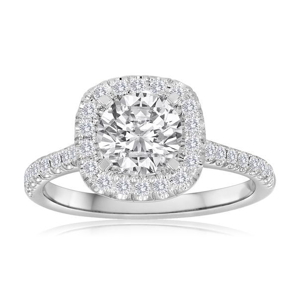 Round Pave Halo Engagement Semi Mount  1/6ctw The Ring Austin Round Rock, TX