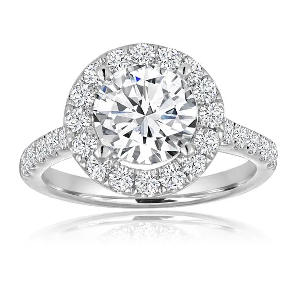 Round Pave Halo Engagement Semi Mount  4/5ctw The Ring Austin Round Rock, TX