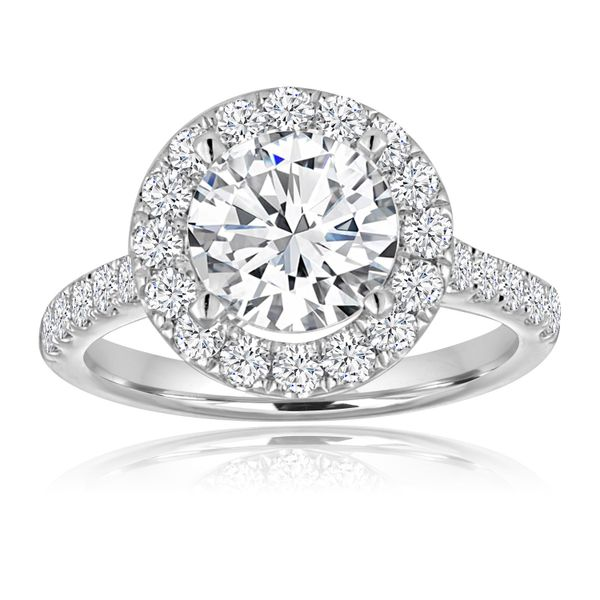 Round Pave Halo Engagement Semi Mount  4/5ctw The Ring Austin Round Rock, TX