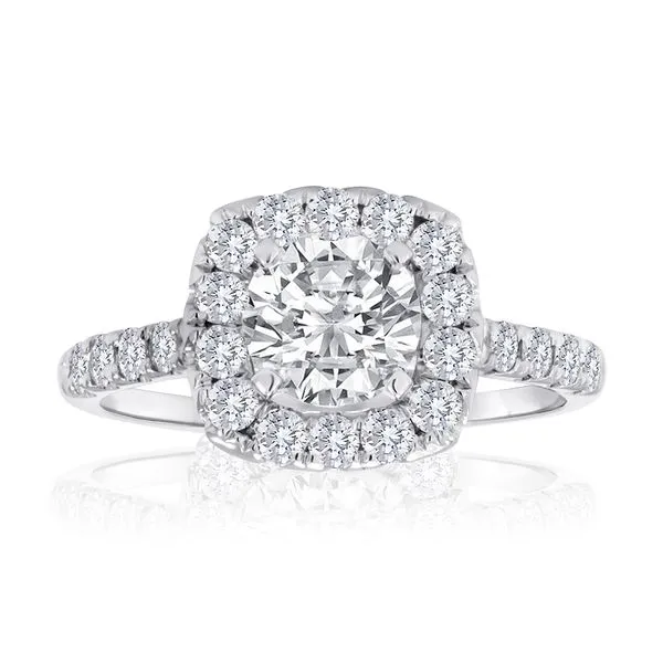 Round Pave Halo Engagement Semi Mount 2/5ctw The Ring Austin Round Rock, TX