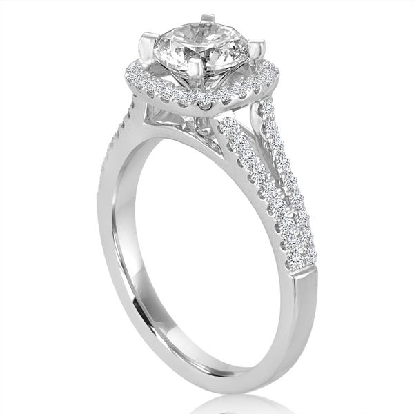 Round Split Shank Cushion Halo Engagement Semi Mount 3/8ctw Image 2 The Ring Austin Round Rock, TX