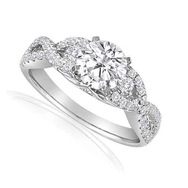 Round Pave Engagement Semi Mount 3/8ctw Image 2 The Ring Austin Round Rock, TX
