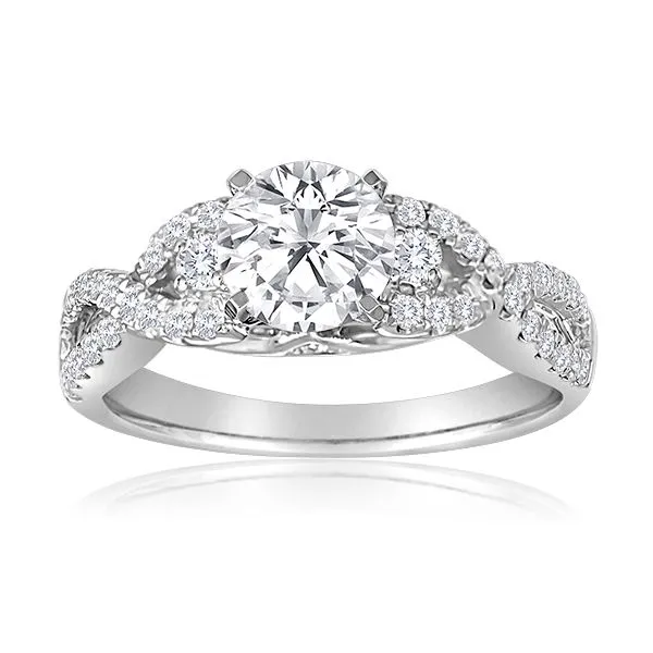 Round Pave Engagement Semi Mount 3/8ctw The Ring Austin Round Rock, TX