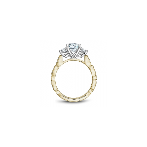 3/8CTW 14K YG/WG Mined Diamond 3 Stone Mil grain Engagement Ring Image 3 The Ring Austin Round Rock, TX