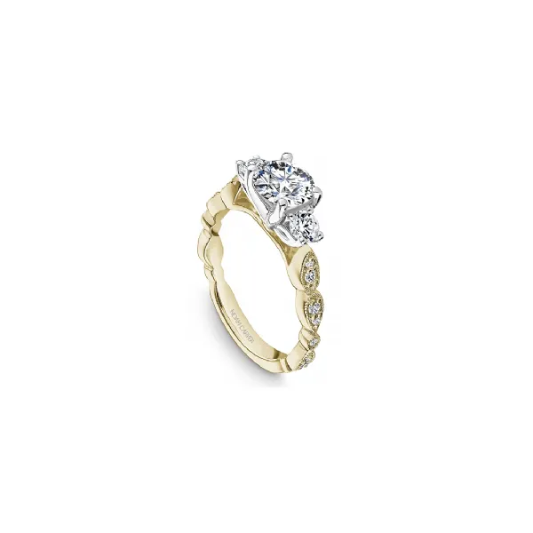 3/8CTW 14K YG/WG Mined Diamond 3 Stone Mil grain Engagement Ring The Ring Austin Round Rock, TX