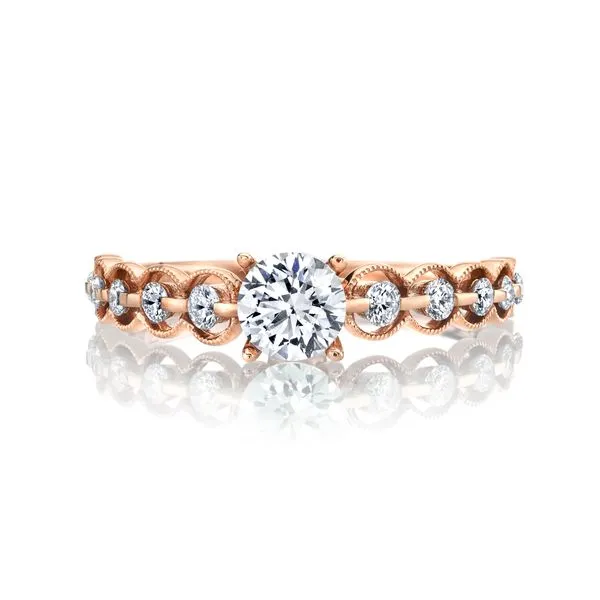 1/3CTW 14K Yellow Gold Mined Diamond With Mil Grain On Each Stone Going Down Shank Engagement Ring Image 2 The Ring Austin Round Rock, TX