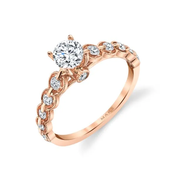 1/3CTW 14K Yellow Gold Mined Diamond With Mil Grain On Each Stone Going Down Shank Engagement Ring The Ring Austin Round Rock, TX