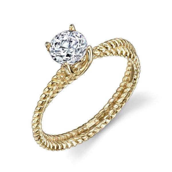 14K Yellow Gold Braided Twist Solitaire Engagement Ring The Ring Austin Round Rock, TX