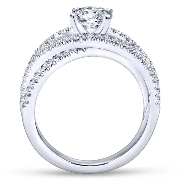 Free form engagement ring including three carefully designed diamond rows Image 3 The Ring Austin Round Rock, TX