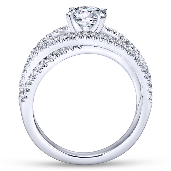 Free form engagement ring including three carefully designed diamond rows Image 3 The Ring Austin Round Rock, TX