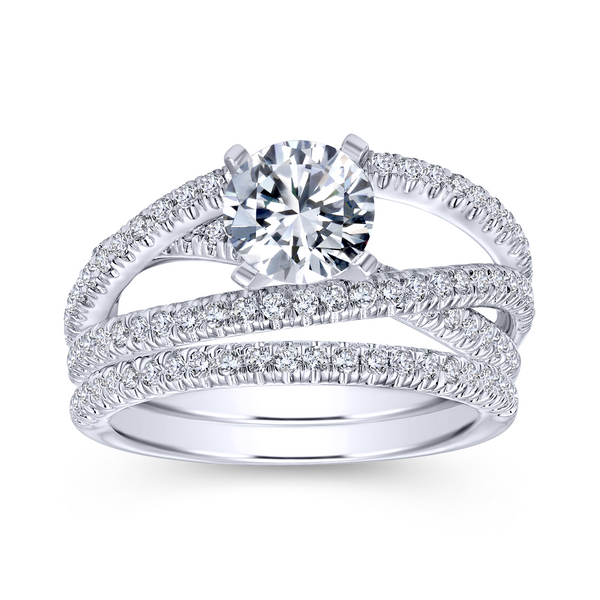 Free form engagement ring including three carefully designed diamond rows Image 4 The Ring Austin Round Rock, TX