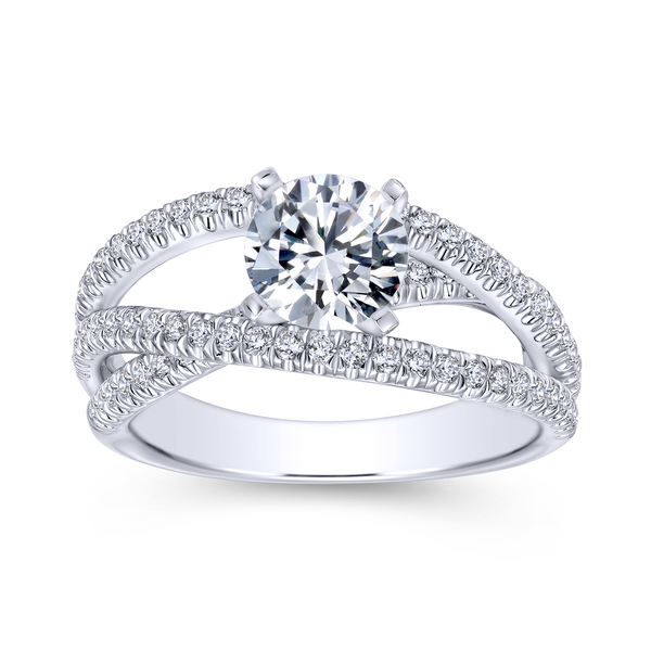 Free form engagement ring including three carefully designed diamond rows Image 5 The Ring Austin Round Rock, TX