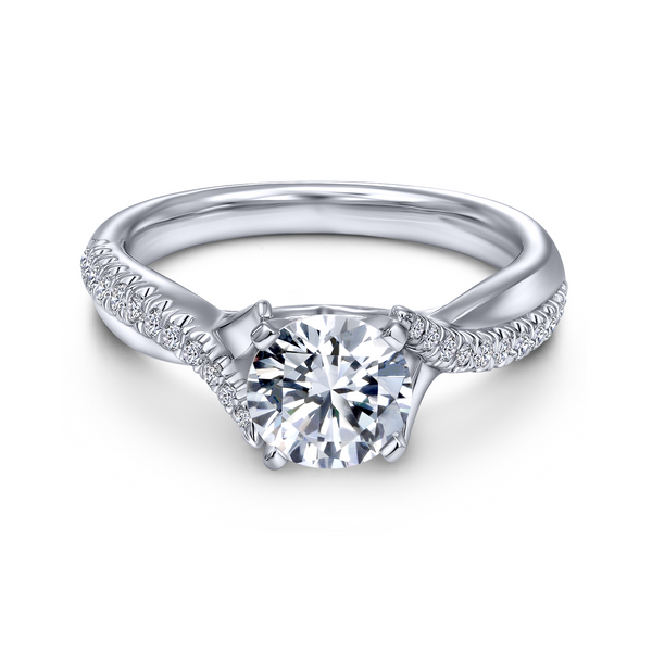 Diamond and precious metal criss cross setting that meets at the center for a flair of sophistication Image 2 The Ring Austin Round Rock, TX