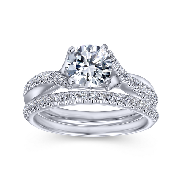 Diamond and precious metal criss cross setting that meets at the center for a flair of sophistication Image 4 The Ring Austin Round Rock, TX