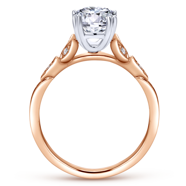 Vintage 14k Rose Gold Round Straight Engagement Ring Image 2 The Ring Austin Round Rock, TX