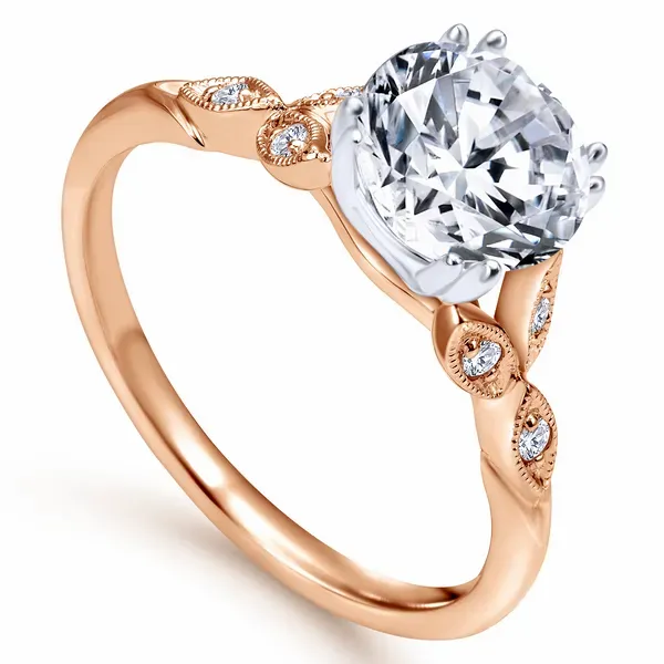 Vintage 14k Rose Gold Round Straight Engagement Ring Image 3 The Ring Austin Round Rock, TX