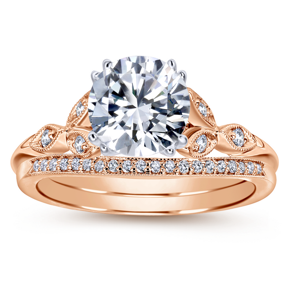 Vintage 14k Rose Gold Round Straight Engagement Ring Image 4 The Ring Austin Round Rock, TX