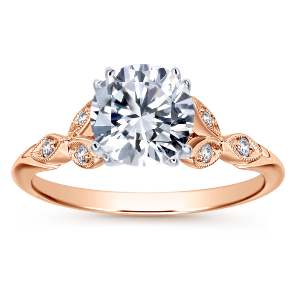 Vintage 14k Rose Gold Round Straight Engagement Ring Image 5 The Ring Austin Round Rock, TX