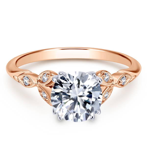 Vintage 14k Rose Gold Round Straight Engagement Ring The Ring Austin Round Rock, TX
