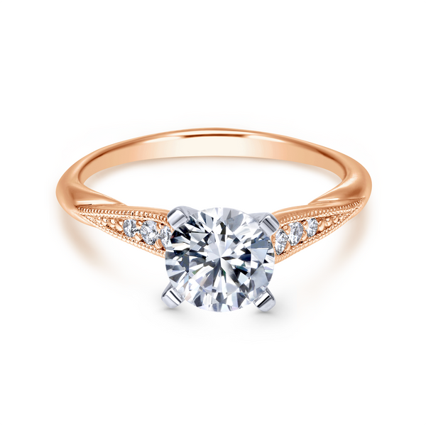 Tapered strings of graduated diamonds adorn the shoulders of a slim white gold band Image 2 The Ring Austin Round Rock, TX