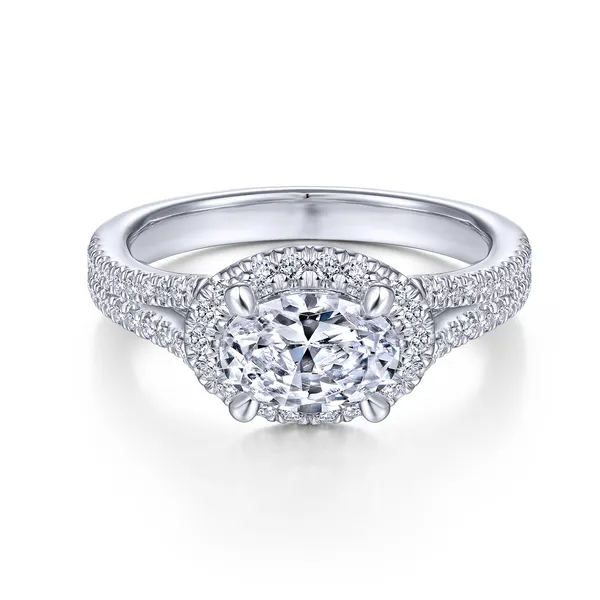 14k White Gold Oval Halo Diamond Semi Mount Image 2 The Ring Austin Round Rock, TX