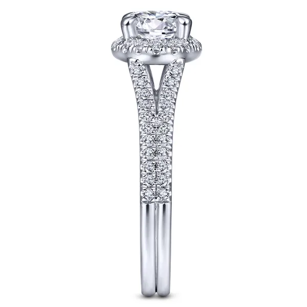 14k White Gold Oval Halo Diamond Semi Mount Image 5 The Ring Austin Round Rock, TX